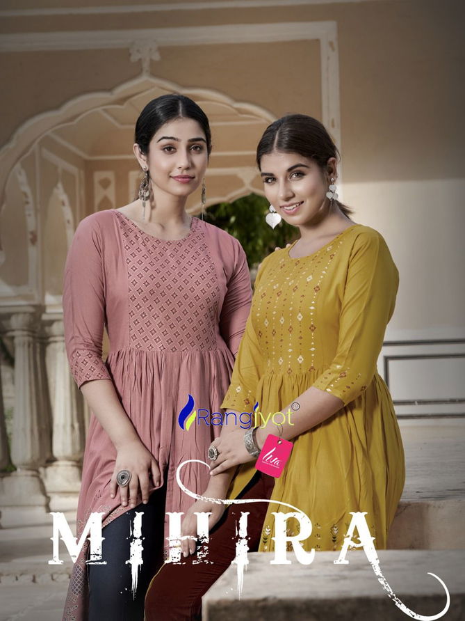 Mihira By Rangjyot 1001-1008 Party Wear Kurtis Catalog